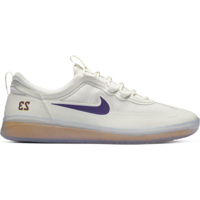 Nike NBA x Nyjah Free 2 SB Lakers Men Sneakers White Summit-White Court-Purple DA3439-100 44.5