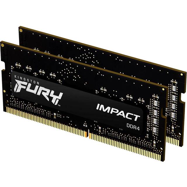 Kingston FURY Impact 32 GB (2 x 16 GB) 3200 MHz DDR4 CL20 laptop minneskit med 2 KF432S20IBK2/32