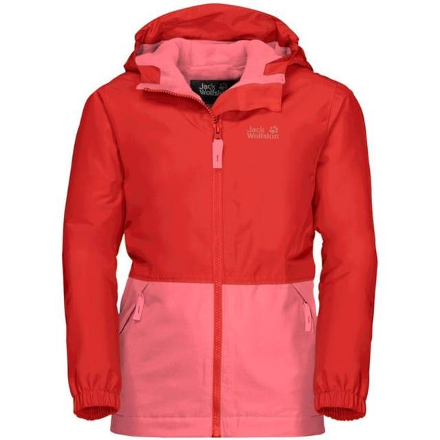 Jack Wolfskin Girls Snowy Days Waterproof Jacket Size: 128, Colour: Red