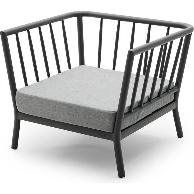 Fritz Hansen - Tradition Lounge Chair, Aluminum / Dark Grey, Outdoor Textile / Ash, Quickdry Outdoor Foam - Utomhusfåtöljer - Povl Eskildsen - Metall/Textilmaterial/Skum