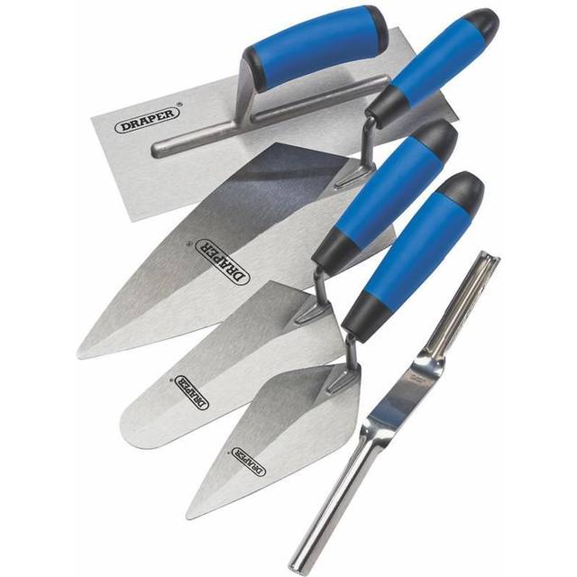 Draper trowel set 5pc plastering soft grip tradesman brick pointing 70372