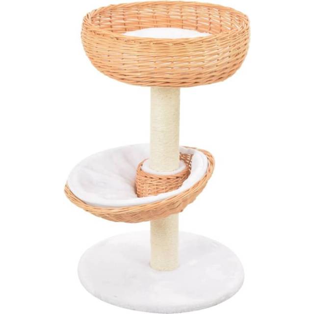 vidaXL Cat Tree with Sisal Scratching Post Natural Willow Wood Kitty Tower
