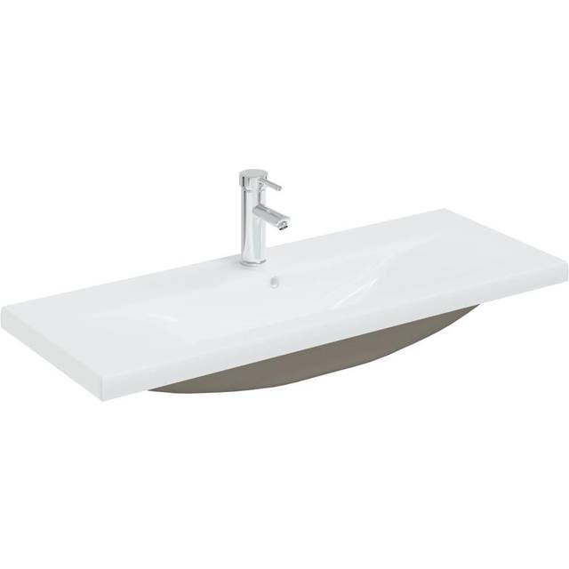 vidaXL Built-in Basin with Faucet 101x39x18 cm Ceramic White