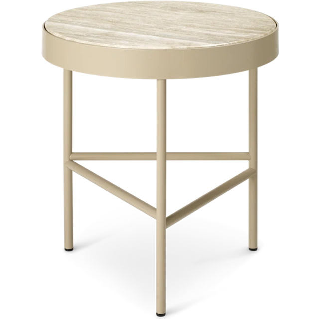 Ferm Living Travertine soffbord Ø40 cm Cashmere