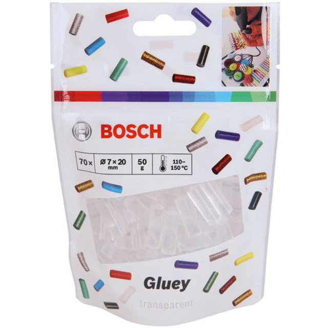 Bosch Glue Sticks for Gluey Pen Clear Pack of 70