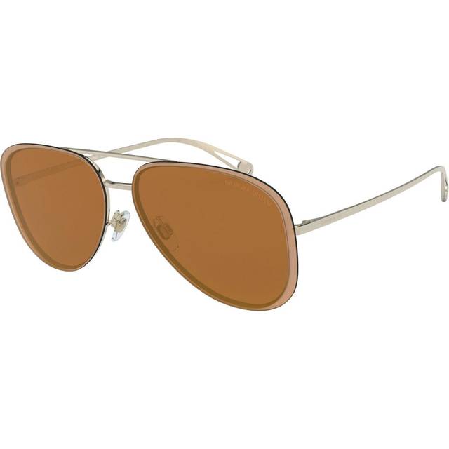 Giorgio Armani Woman Sunglass AR6084 -  Frame color: Pale Gold, Lens color: Brown Mirror Gold