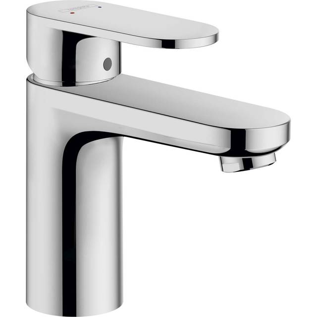 hansgrohe Vernis Blend - Tvättställsblandare utan bottenventil, Vattenkran badrum med utloppshöjd 71 mm, Badrumskran vattenbesparande (EcoSmart), krom, 71558000