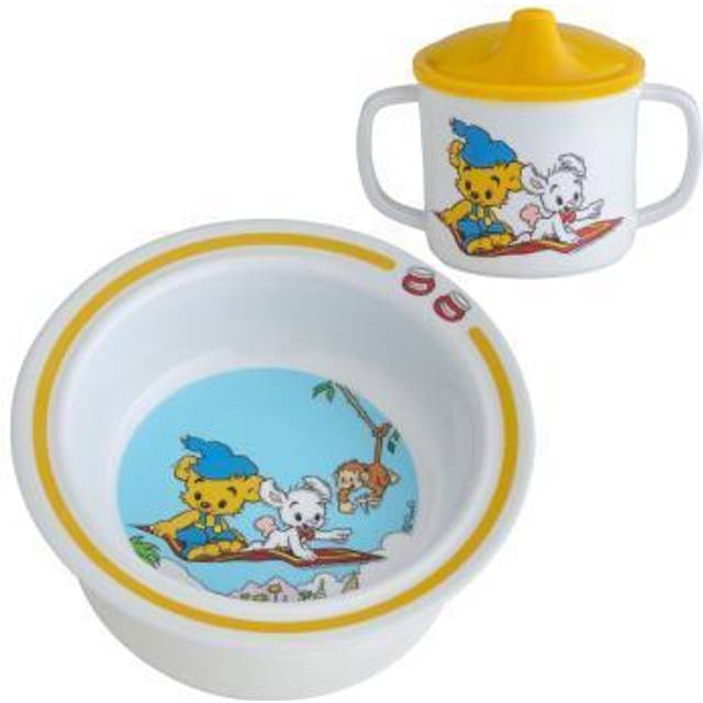 RÄTT START Bamse, Bowl And Cup, Yellow |Gul |One Size