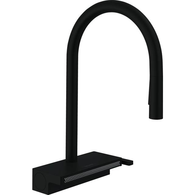 Hansgrohe Aquno Select M81 Matt Black Pullout Spray Kitchen Sink Tap 7