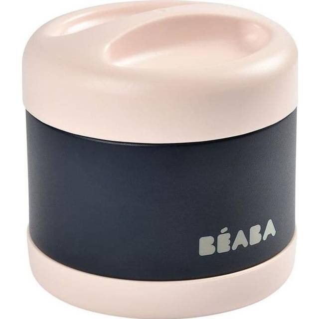 Béaba - Termisk behållare för måltider – för baby och barn – 100% lufttät – rostfritt stål – håller maten varm eller kall i mer än 5 timmar – dubbla lager – 500 ml – blå/vit