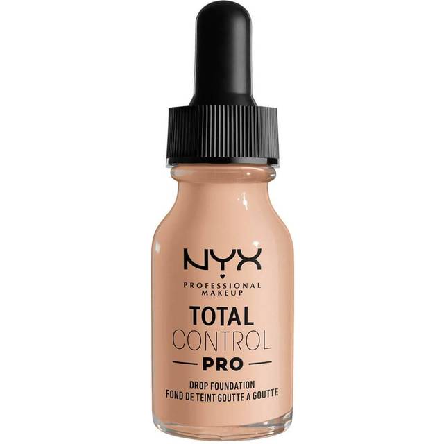 NYX Professional Makeup Total Control Pro Drop Foundation, flytande make-up, individuell och byggbar opacitet, vegansk formel, True-to-Skin finish, 13 ml, färgton: Ljus