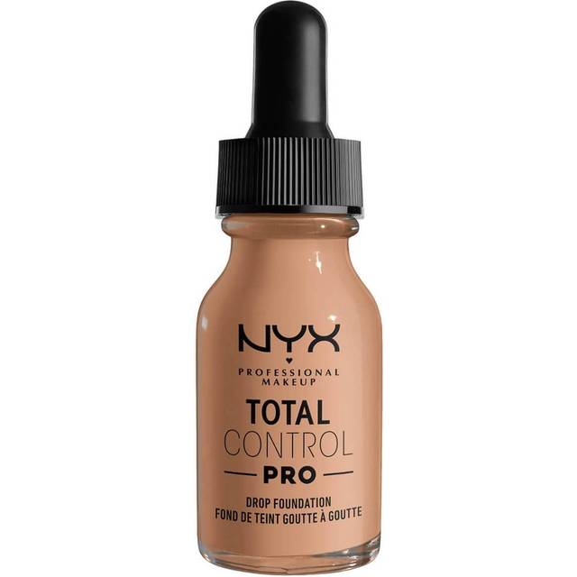NYX Professional Makeup Total Control Pro Drop Foundation, flytande make-up, individuell och byggbar opacitet, vegansk formel, True-to-Skin finish, 13 ml, färgton: Medium Buff
