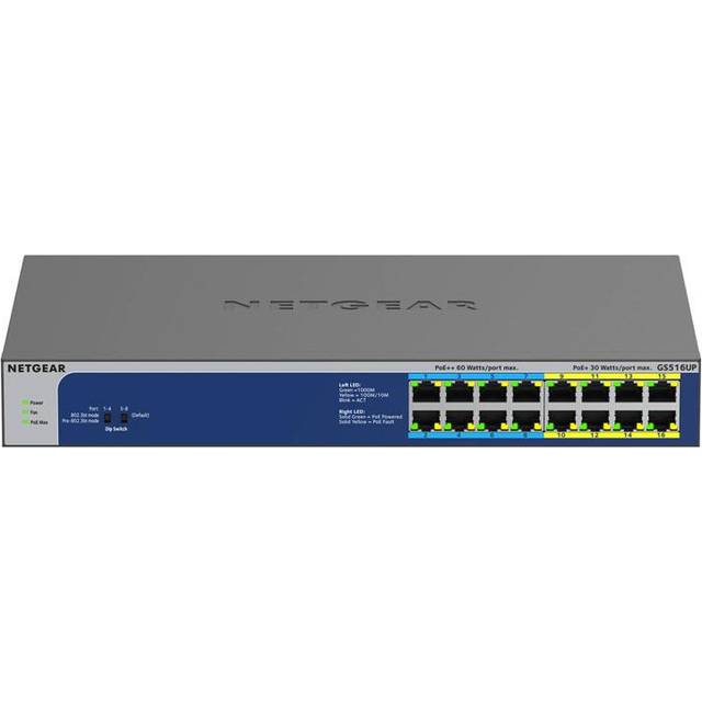 Netgear GS516UP 16-Port GE Unmanaged PoE Switch