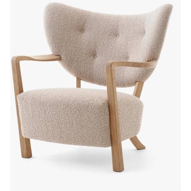 &Tradition - Wulff ATD2 Lounge Chair Frame Oak - beige/Stoff Karakorum 003/BxHxT 85x85x84cm/mit Filzgleitern/Gestell Eiche geölt/HR-Schaumstoff (85.0 x 85.0 x 84.0cm)