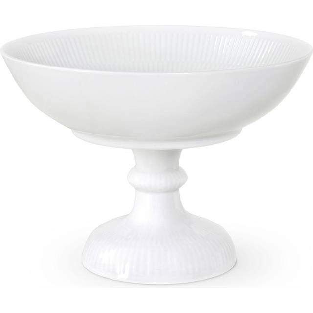 Royal Copenhagen - White Fluted Skål På Fot 15 cm - Serveringsskålar - Porslin
