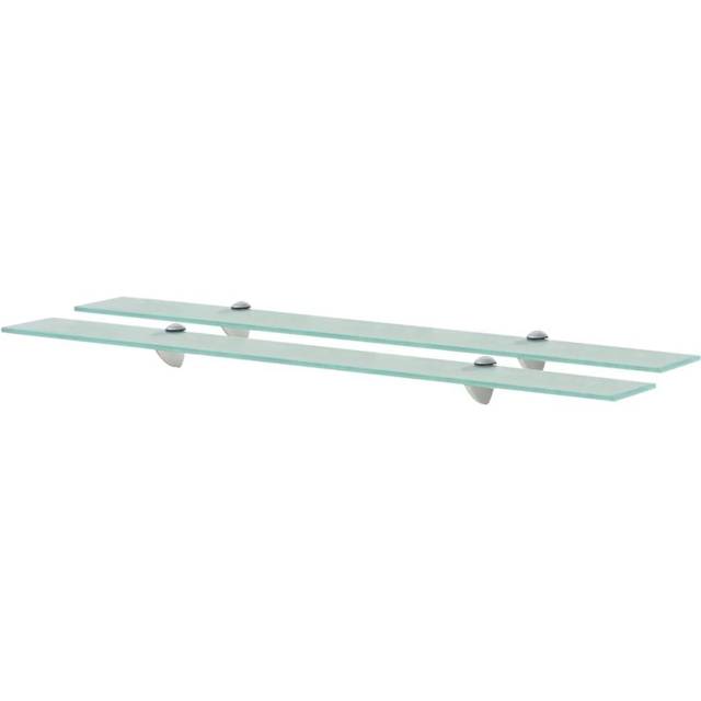 vidaXL Floating Shelves 2 pcs Glass 90x10 cm 8 mm - Transparent