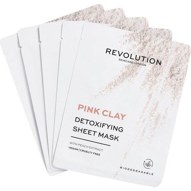 Revolution Beauty Pink Clay Detoxifying Sheet Mask 5-pack