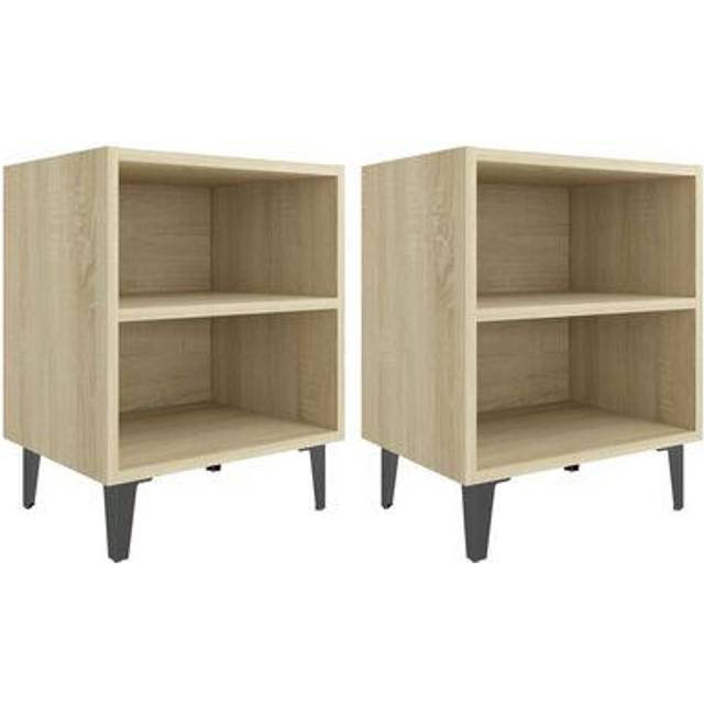 Southsea Bedside Table - High Gloss Grey (50cm H X 40cm W X 30cm D)