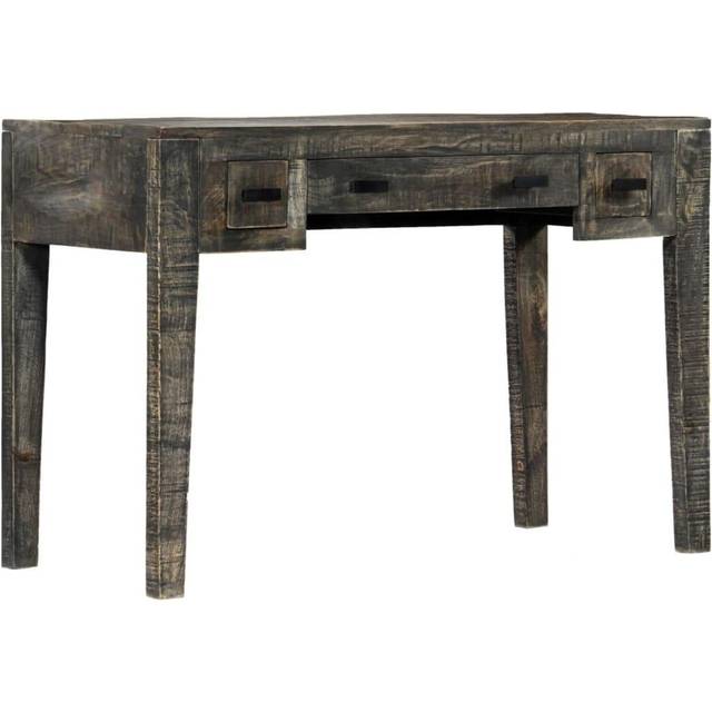 Skrivbord svart 110x50x75 cm massivt mangoträ