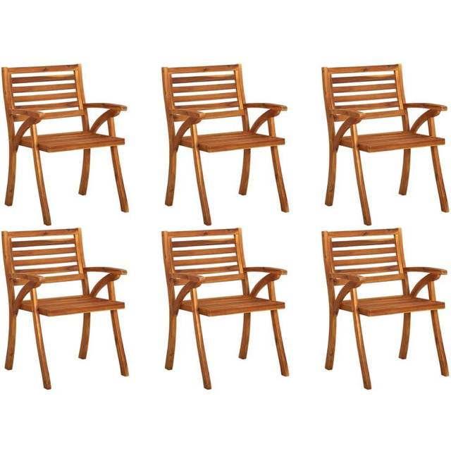 Garden Chairs 6 pcs Solid Acacia Wood Vidaxl