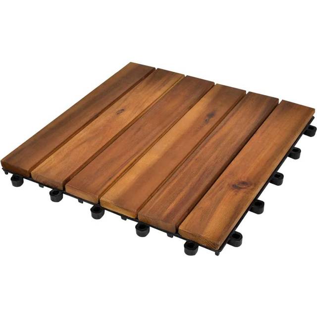 vidaXL Decking Tiles Vertical Pattern 30 x 30 cm Acacia Set of 20 - Brown