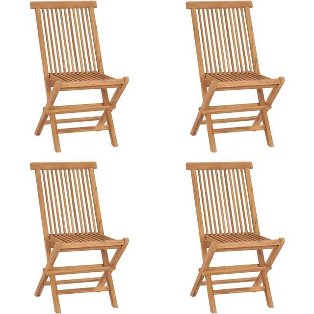 Hopfällbara trädgårdsstolar 4 st massiv teak