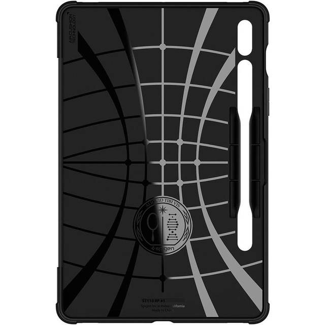 Spigen Rugged Armor Pro utvecklad för Samsung Galaxy Tab S8 (2022)/Galaxy Tab S7 fodral med triFold stativ/automatisk väckning/sömnfunktion (2020) skyddsfodral fodral – svart