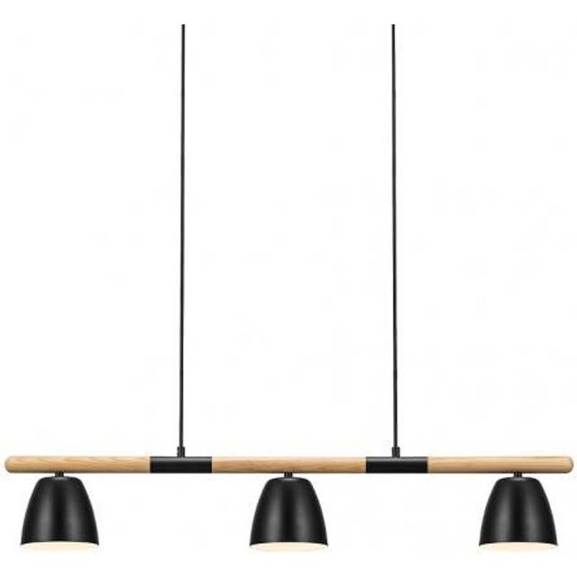 'Theo 3-Rail' Pendant Ceiling Light Metal - Black - One Size