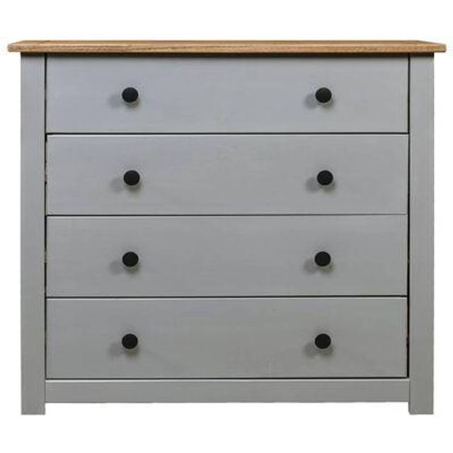 vidaXL Side Cabinet Grey 80x40x73 cm Pine Panama Range