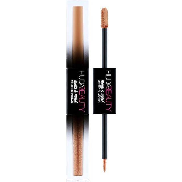Huda Beauty Matte & Metal Melted Eyeshadow Double Pump Latte Drop Top