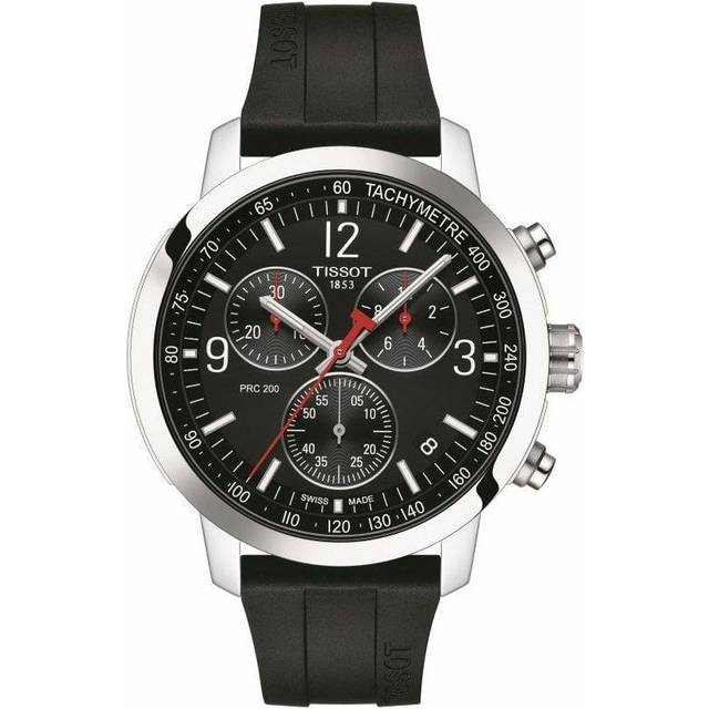 Tissot PRC 200 T-Sport Chronograph Black Dial Quartz Diver's T114.417.17.057.00 200M Men's Watch svart