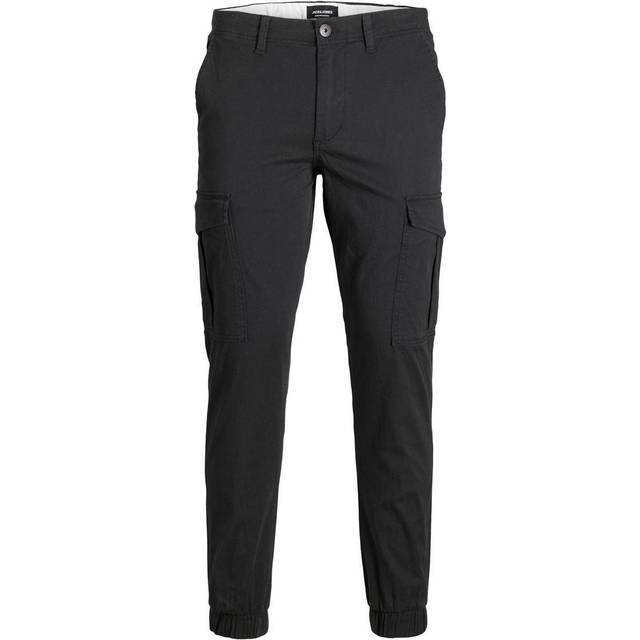 Jack & jones men's cuffed cargo trousers slim fit casual combat bottom 28w-36w