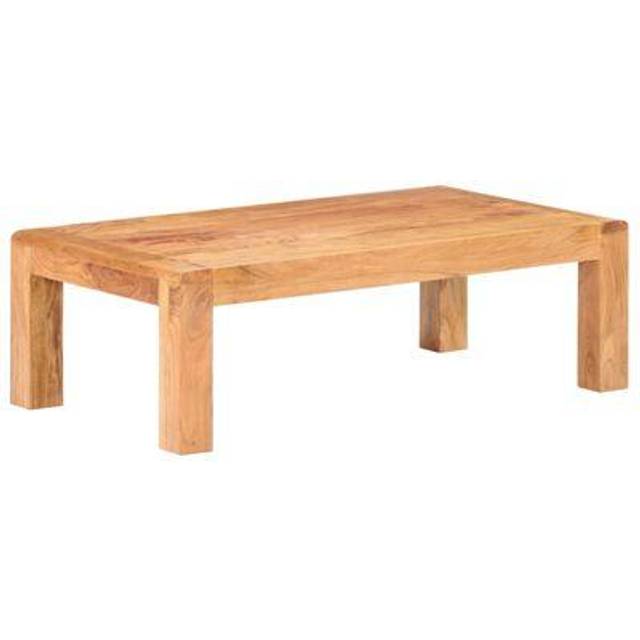 vidaXL Coffee Table 110x60x35 cm Solid Acacia Wood in Honey Finish - White