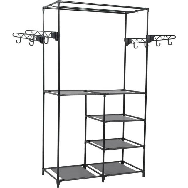 vidaXL Clothes Rack Steel and Non-woven Fabric 87x44x158 cm Black