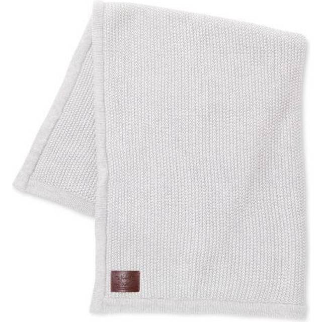 The Little Green Sheep Knitted Fleece Baby Blanket - Midnight