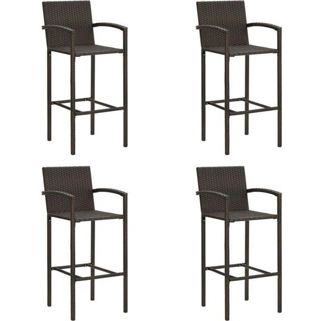 Vidaxl - Bar Stools 4 pcs Grey Poly Rattan