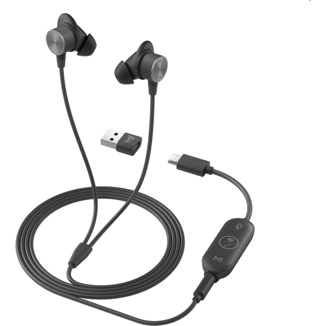 Logitech Zone Wired Graphite LOGI Zone Wired Earbuds Teams – EMEA One Size