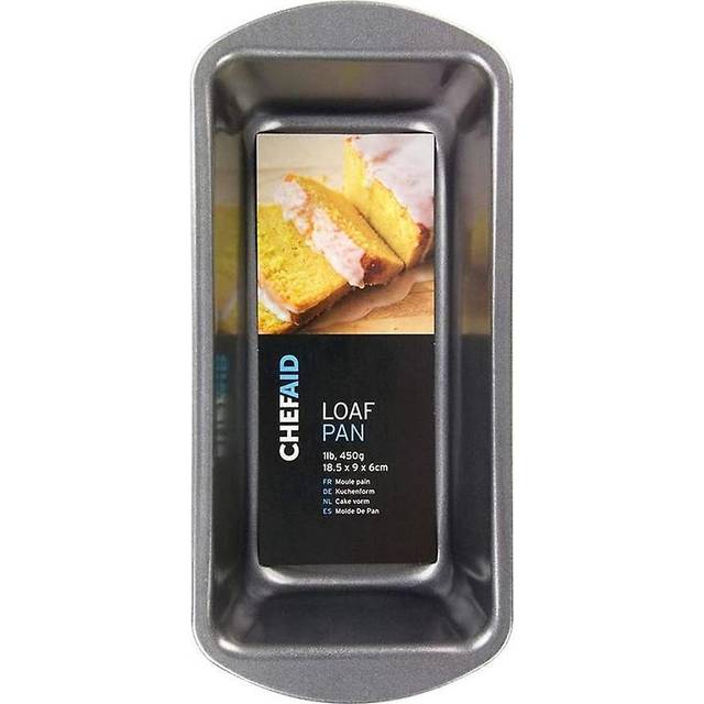Chef Aid Loaf Pan, Steel, Black, 1lb - Pan Tin Non Stick -  loaf chef aid pan 1lb tin non stick