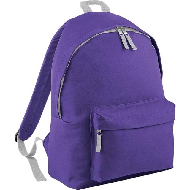(One Size, Purple/Light Grey) Bagbase Junior Fashion Backpack / Rucksack (14 Litres) (Pack of 2)