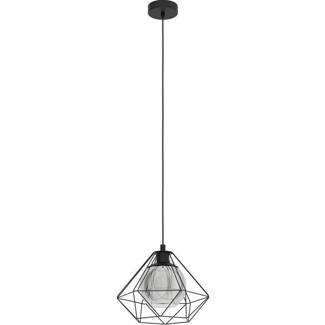 Eglo Vernham 325mm Single Pendant with Vaporized Black Transparent Gla
