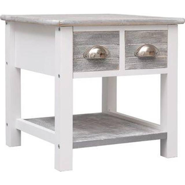 vidaXL Side Table Paulownia Wood White Coffee Couch Table Bedside Furniture