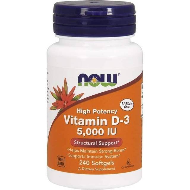 NOW Foods  Vitamin D-3  High Potency  5 000 IU  240 Softgels