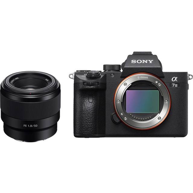 Sony Alpha a7 III Mirrorless Digital Camera with FE 50mm f/1.8 Camera Lens and Accessory Bundle in Black