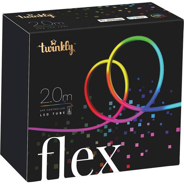Twinkly Flex Light Cable - 2 M / 6.6 Ft In Length, Rgb Led's, White Wire, White