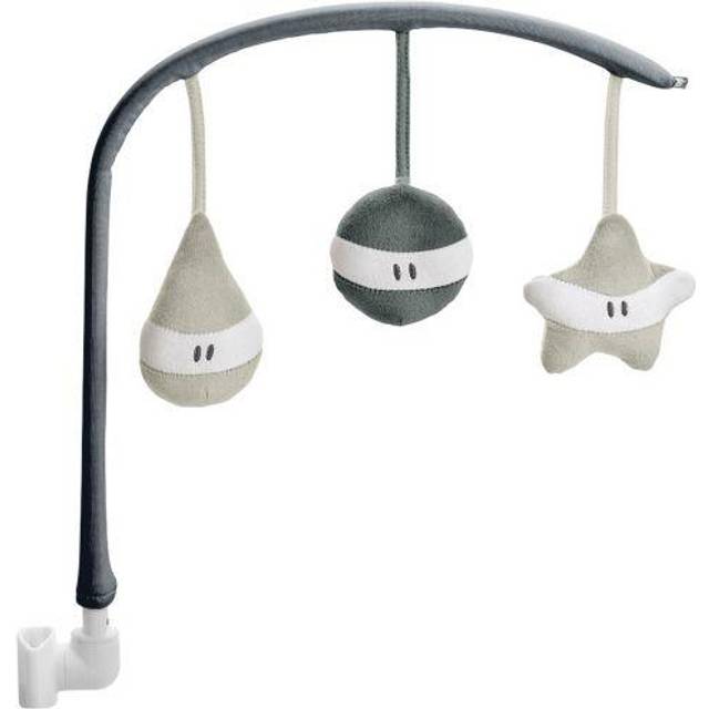 BÉABA, lekbåge med babygungbräda Up & Down III, 3 leksaker med olika funktioner, helt roterbar, utvecklingsspridsföring, ergonomisk, enkel, praktisk, grå