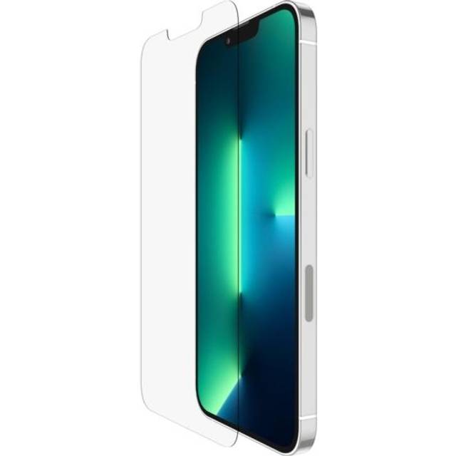Belkin UltraGlass skärmskydd för iPhone 14 Plus/13 Pro Max, antimikrobiell ytbehandling, enkel applicering utan bubblor med den medföljande monteringsformen, testad för 9H hårdhet