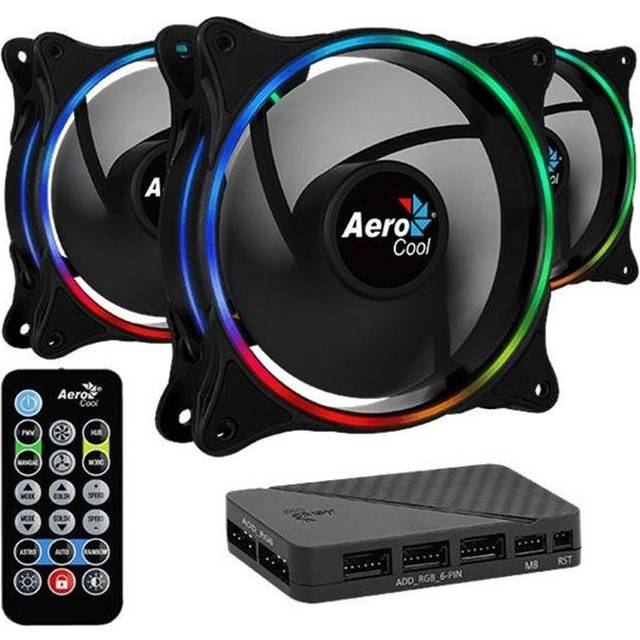 Aerocool Eclipse 12 LED Addressable RGB Fan Include Controller - Triple Pack- 120mm