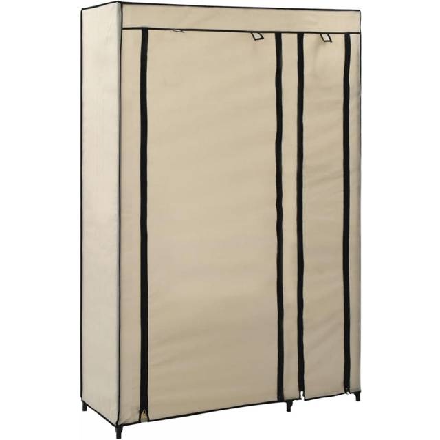 Resegarderob gräddvit 110x45x175 cm tyg