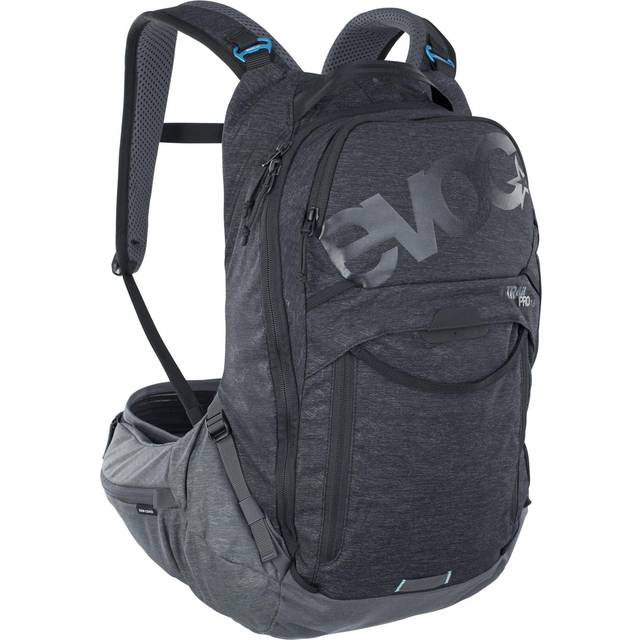 Evoc Trail Pro 16 | Ryggsäck med ryggskydd för cykel | Black / Carbon Grey | Svart
