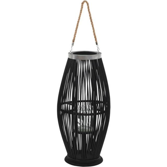 vidaXL Hanging Candle Lantern Holder Bamboo Black 60 cm
